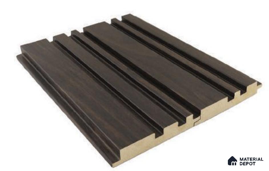 Black Wooden Louver 163 A Bog Oak 9 ft x 4.7 inch MDF Panel - 18 mm | Suitable for Feature Wall, TV Unit & Living Room | Width is Subjected to 5% Variation
